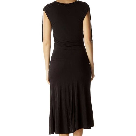 Kenneth Cole Reaction Black Beaded Midi Cocktail Dress - Picture 2 of 3